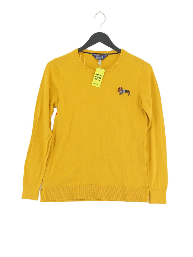 Joules Women's Jumper UK 10 Yellow Cotton with Polyester, Viscose
