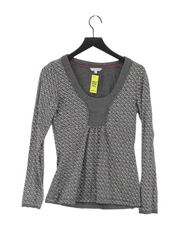 FatFace Women's Top UK 10 Grey Polyester with Cotton