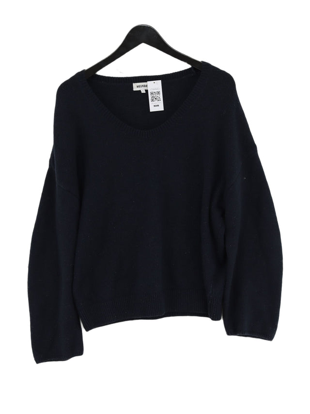 Weekday Women's Jumper S Blue Cotton with Elastane, Polyamide, Wool