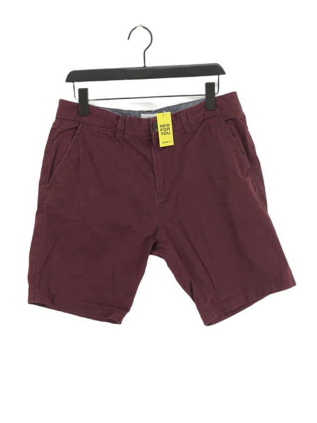 Next Men's Shorts W 34 in Purple 100% Cotton