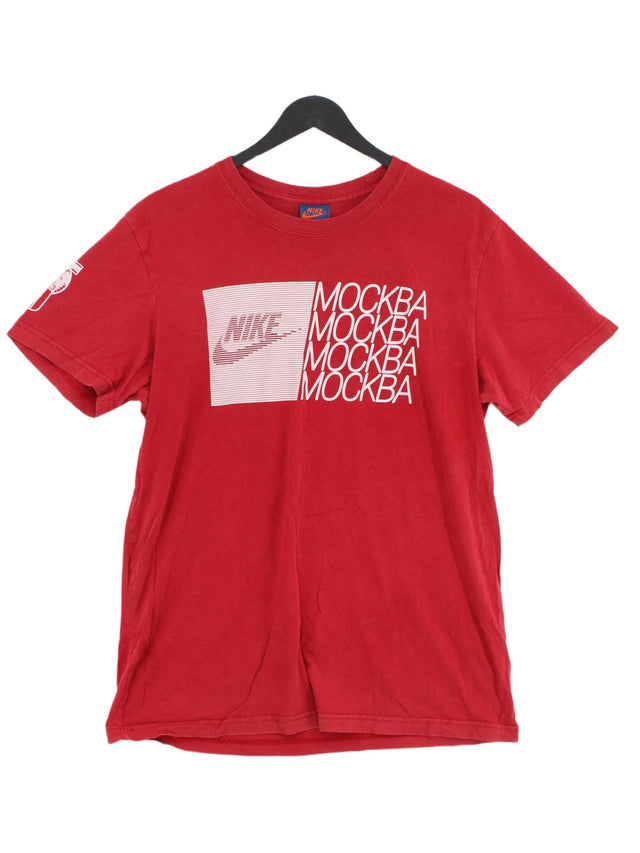 Nike Men's T-Shirt L Red 100% Cotton