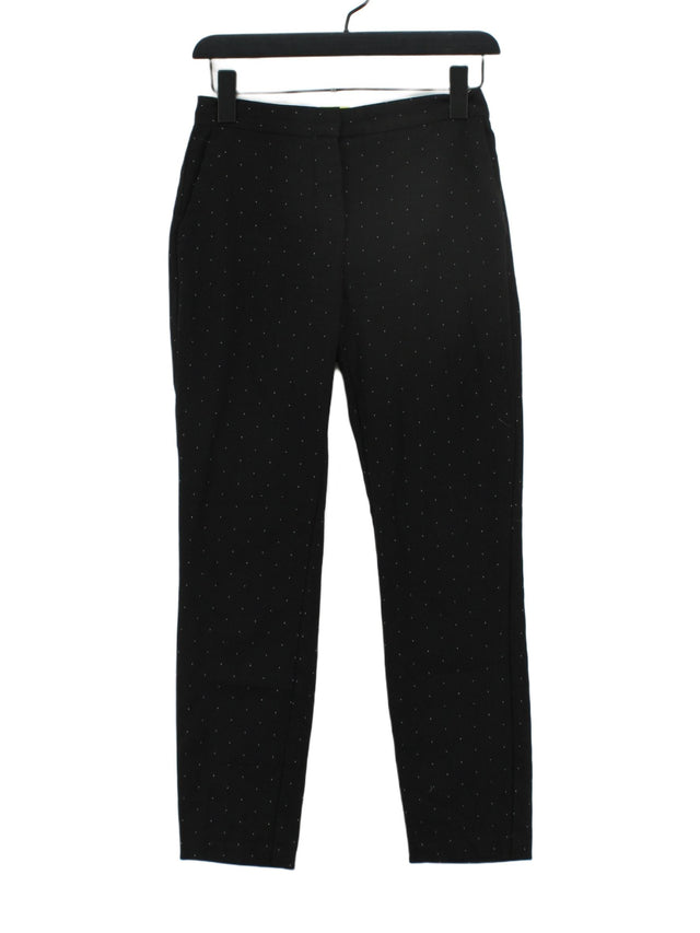 Zara Women's Suit Trousers S Black Polyester with Viscose