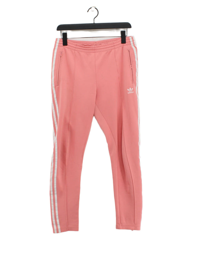 Adidas Women's Sports Bottoms UK 10 Pink Polyester with Elastane