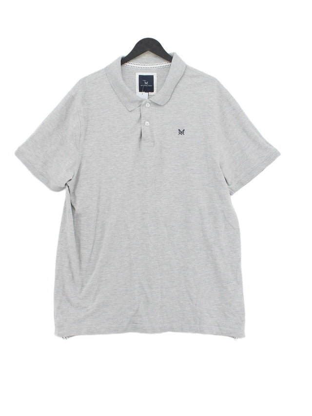 Crew Clothing Men's Polo XXL Grey Cotton with Viscose