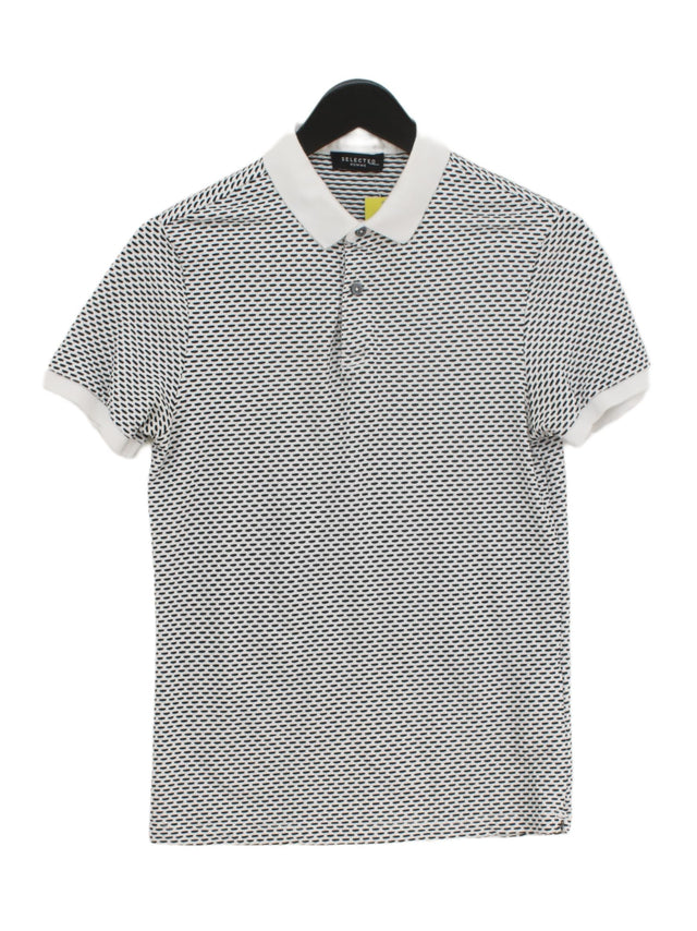 Selected Men's Polo S White Cotton with Polyester