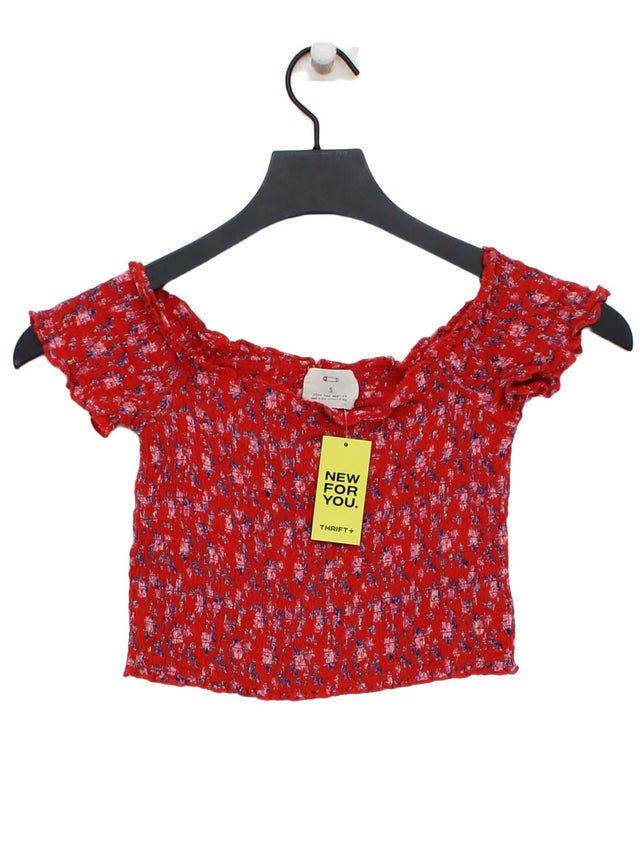 Pins And Needles Women's Top S Red 100% Viscose