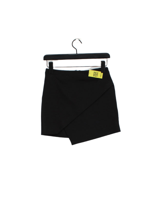 Topshop Women's Mini Skirt UK 8 Black Polyester with Elastane