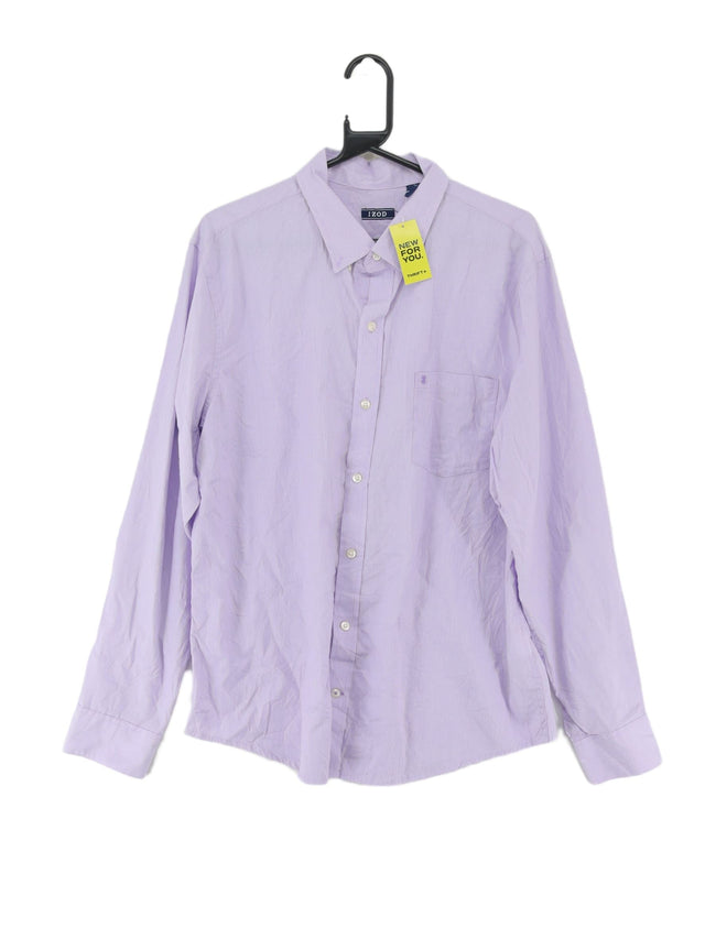 Vintage IZOD Men's Shirt XL Purple 100% Cotton