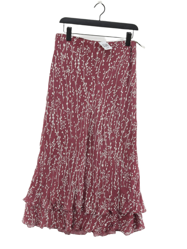 Viyella Women's Maxi Skirt UK 14 Purple Silk with Polyester, Viscose