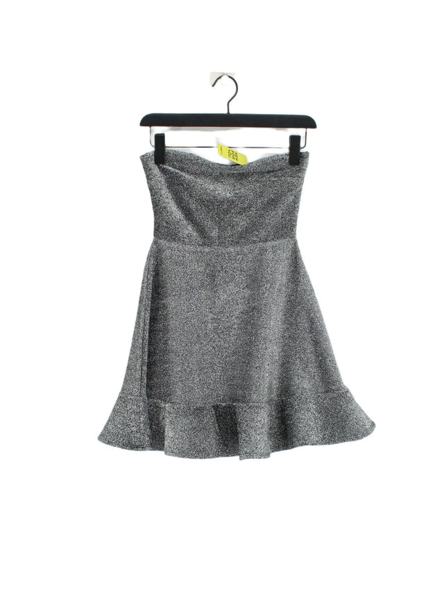 Topshop Women's Mini Dress UK 8 Silver Polyamide with Elastane, Other, Polyester