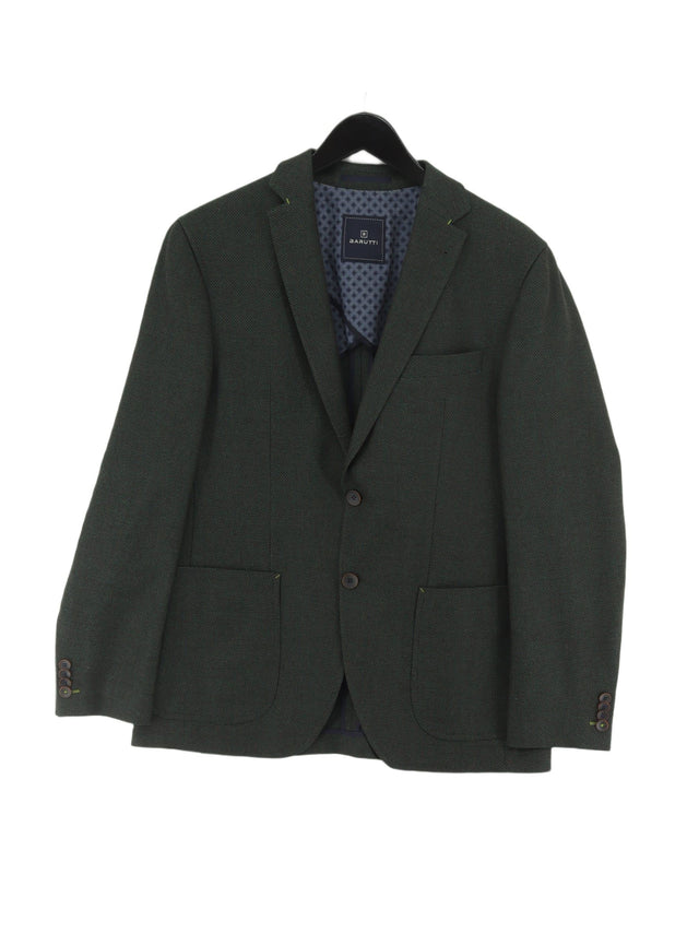 Barutti Men's Blazer Chest: 40 in Green Wool with Cotton, Polyamide, Polyester