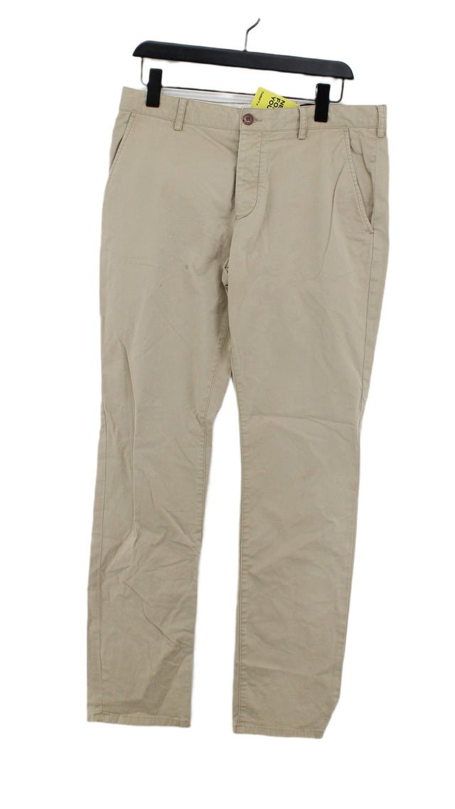 French Connection Men's Trousers W 32 in Cream Cotton with Elastane