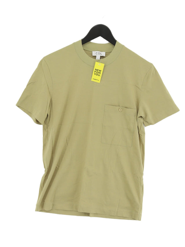 COS Men's T-Shirt S Green 100% Cotton