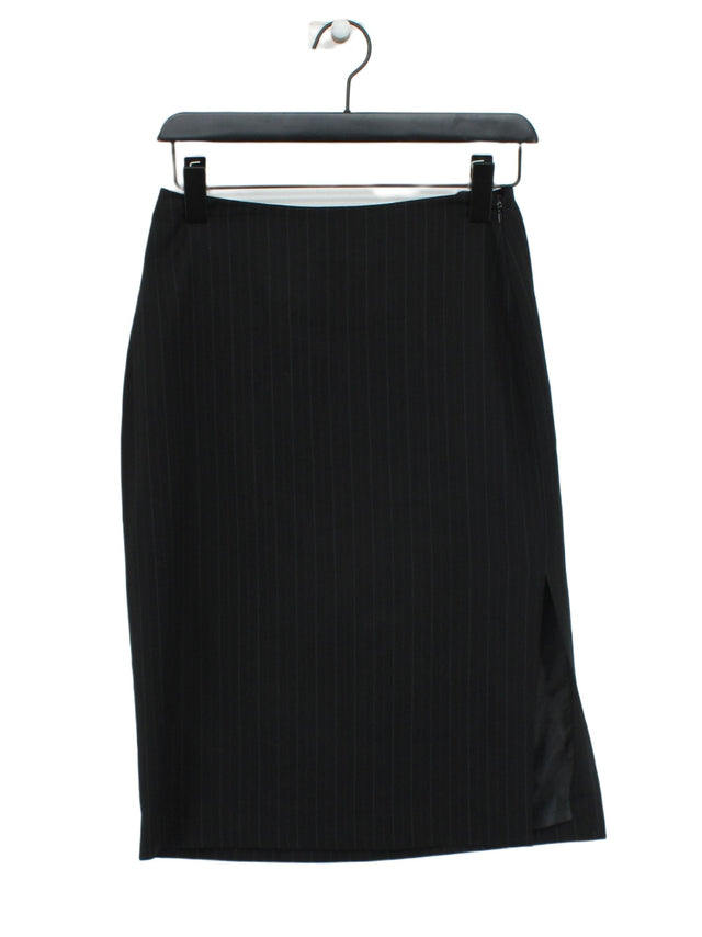 Adolfo Dominguez Women's Midi Skirt UK 10 Black Polyester with Viscose