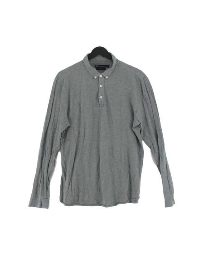 French Connection Men's Polo L Grey 100% Cotton