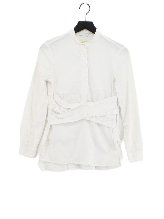 Oui Women's Shirt UK 8 White Cotton with Elastane