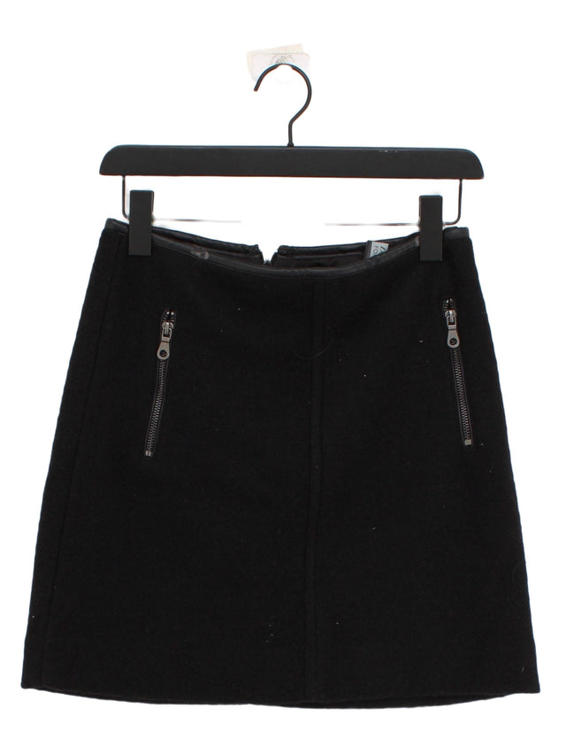 Mint Velvet Women's Mini Skirt UK 8 Black Wool with Polyester