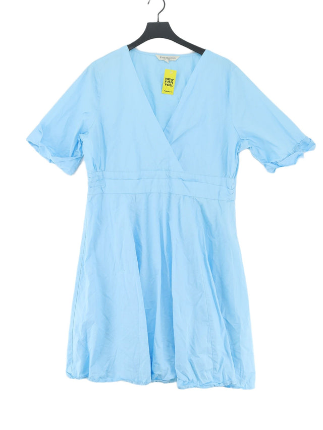 Uttam Boutique Women's Midi Dress UK 22 Blue 100% Cotton