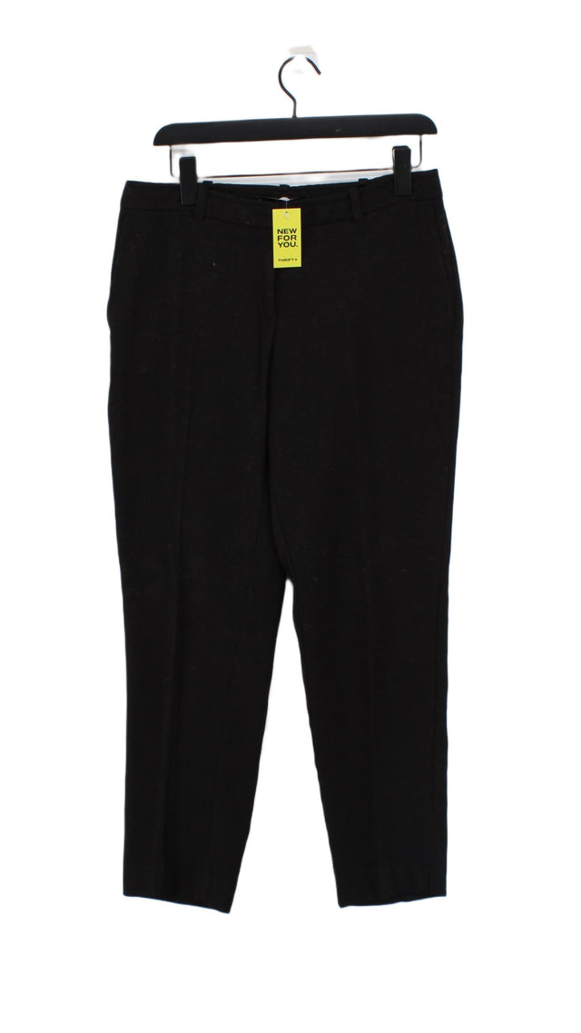 Mango Women's Suit Trousers UK 12 Black Polyester with Elastane, Viscose