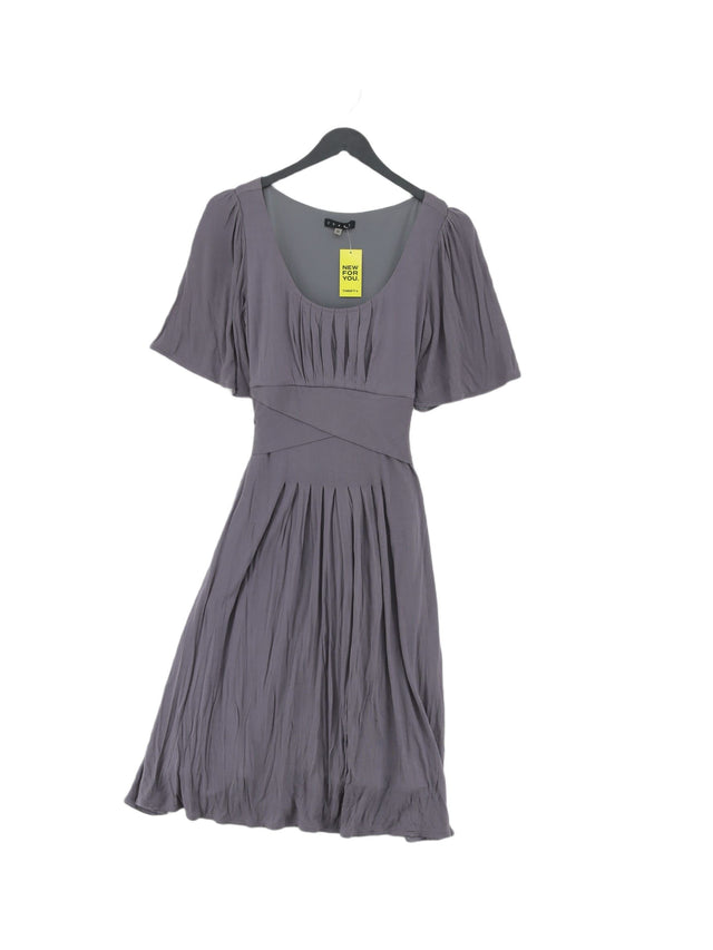 Coast Women's Midi Dress UK 10 Grey Viscose with Elastane, Polyester