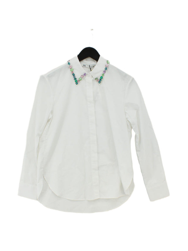 Zara Women's Shirt XS White 100% Cotton