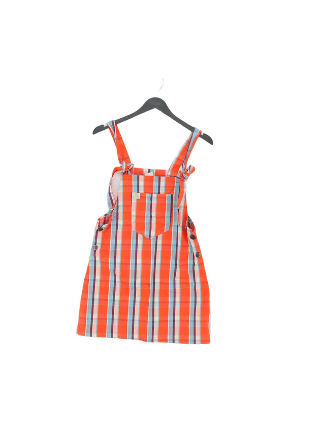 Lucy & Yak Women's Midi Dress S Orange Cotton with Elastane