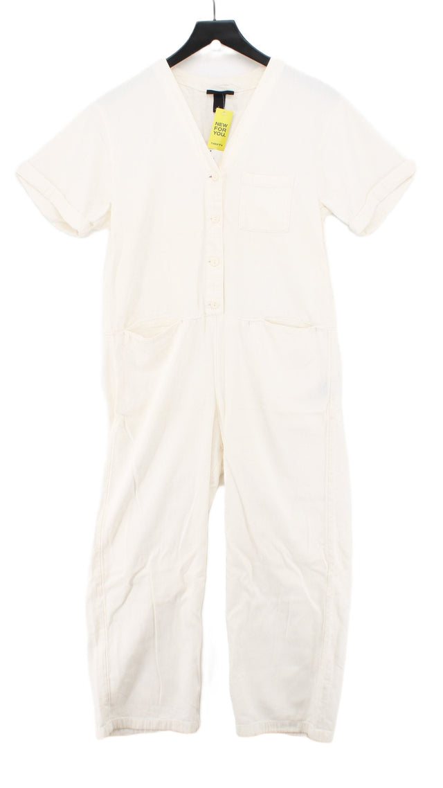 Monki Women's Jumpsuit S White 100% Cotton