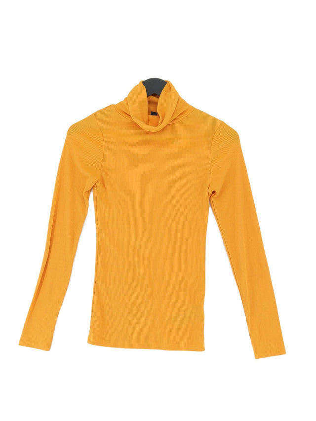 New Look Women's Jumper UK 10 Orange Polyester with Cotton