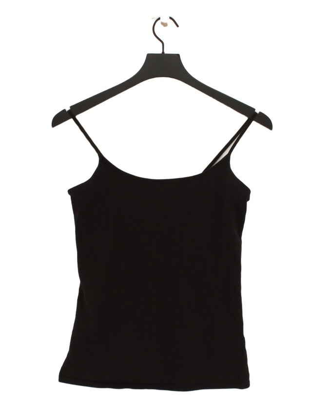 Next Women's T-Shirt UK 10 Black Cotton with Elastane