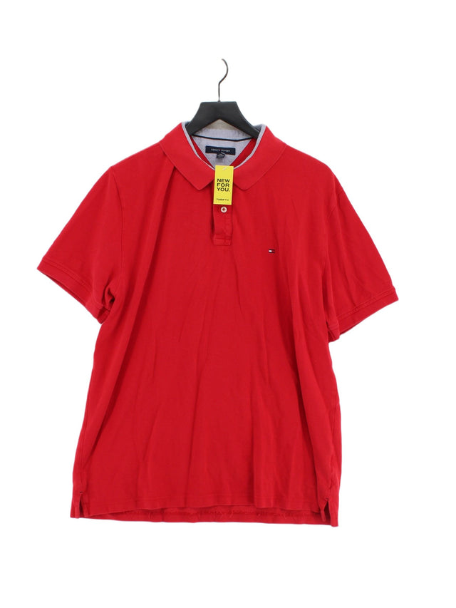Tommy Hilfiger Men's Polo XXL Red 100% Cotton