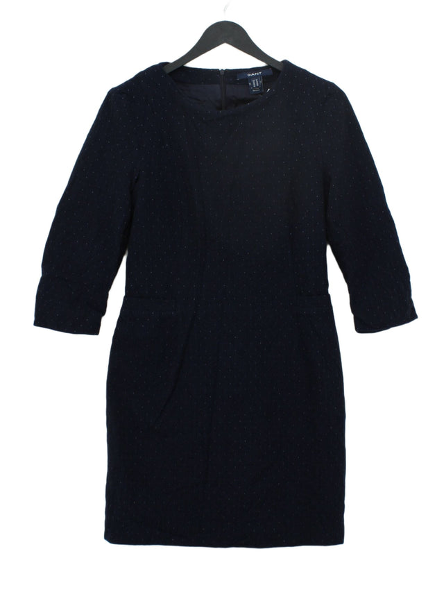 Gant Women's Midi Dress UK 10 Blue Wool with Elastane