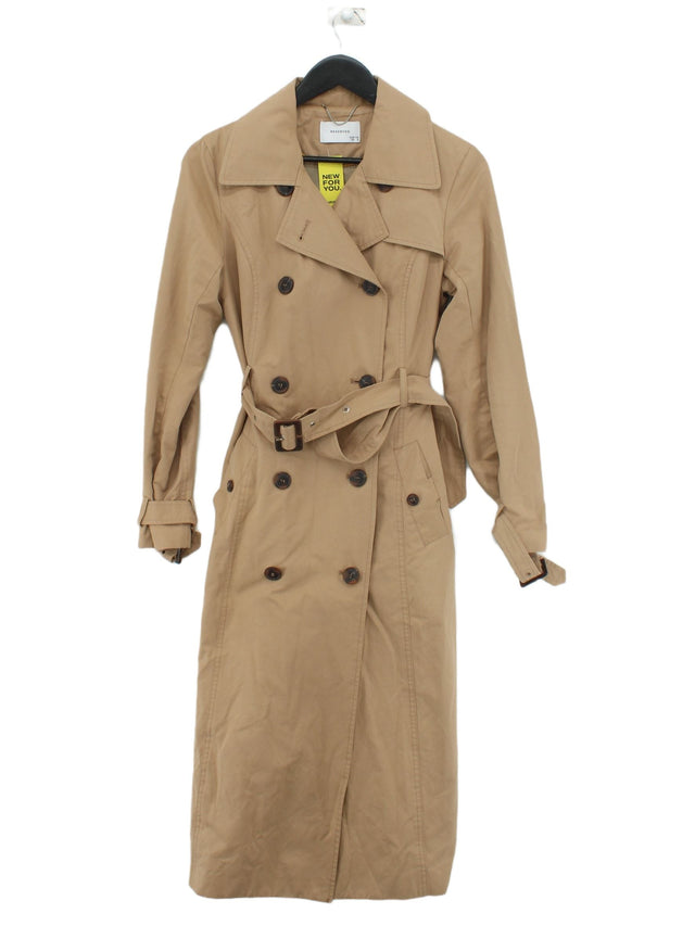 Reserved Women's Coat UK 8 Tan Cotton with Polyamide, Polyester