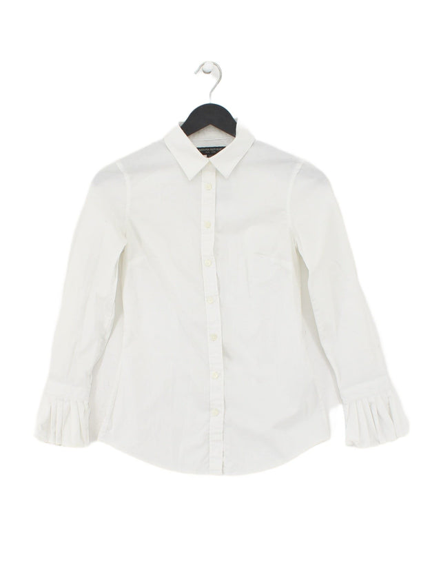 Banana Republic Women's Shirt XXS White Cotton with Elastane, Spandex