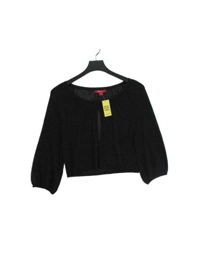 Monsoon Women's Cardigan UK 12 Black Viscose with Other, Polyester