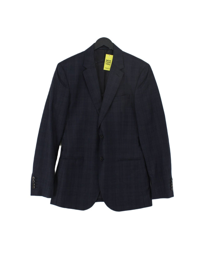 Reiss Men's Blazer Chest: 36 in Blue Wool with Viscose