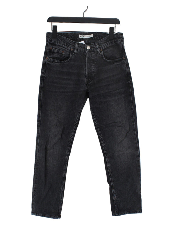 Zara Men's Jeans W 30 in Black Cotton with Elastane