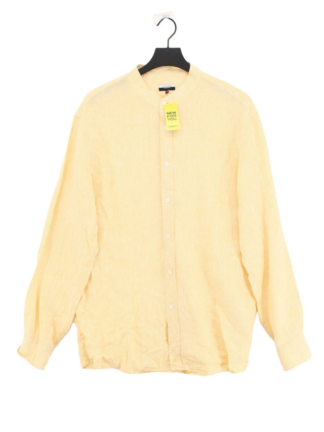 Jaeger Men's Shirt XL Yellow 100% Linen