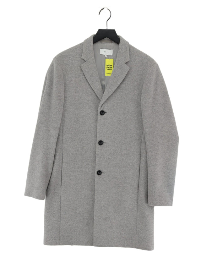 Reiss Women's Coat M Grey Wool with Polyester, Viscose