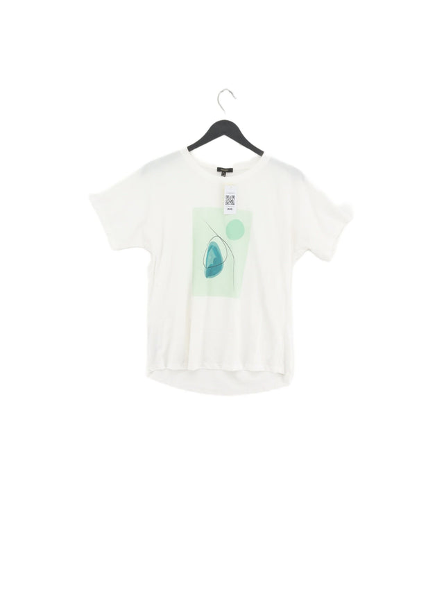 Massimo Dutti Women's T-Shirt XS Cream 100% Cotton