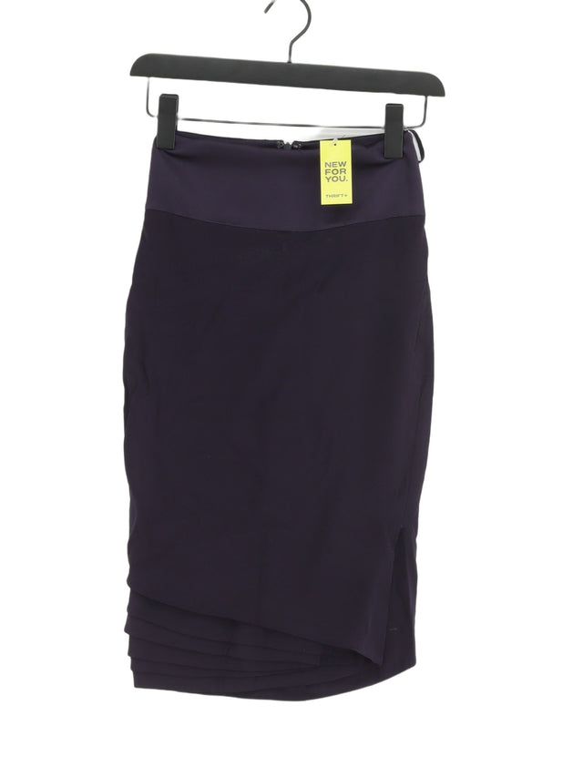 Reiss Women's Midi Skirt UK 4 Purple Viscose with Other