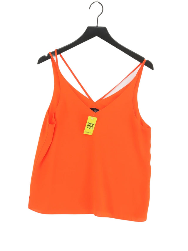 Topshop Women's T-Shirt UK 14 Orange 100% Polyester