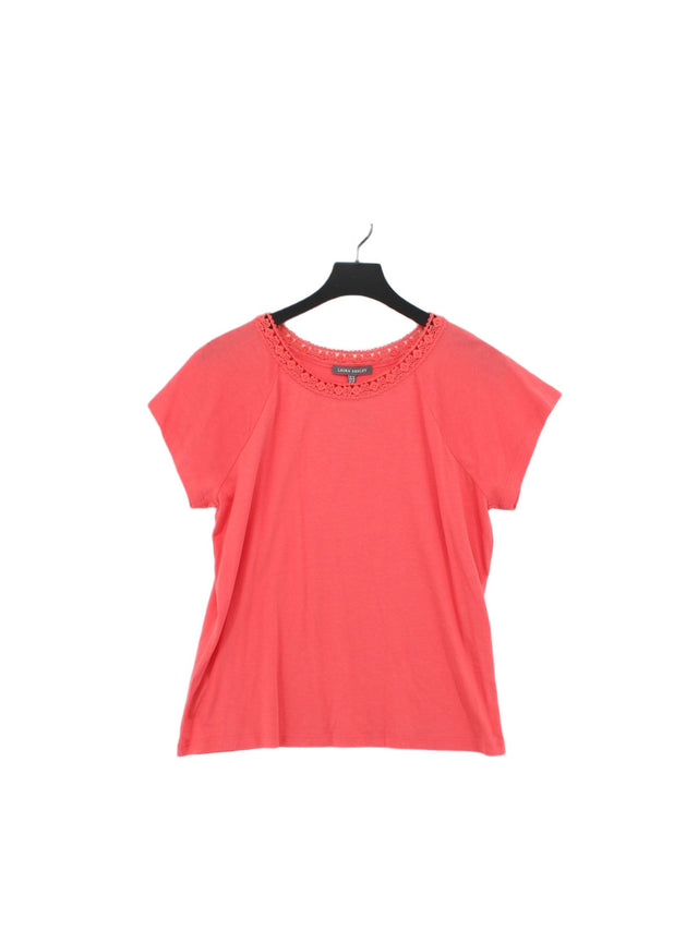 Laura Ashley Women's T-Shirt UK 14 Pink Lyocell Modal with Cotton