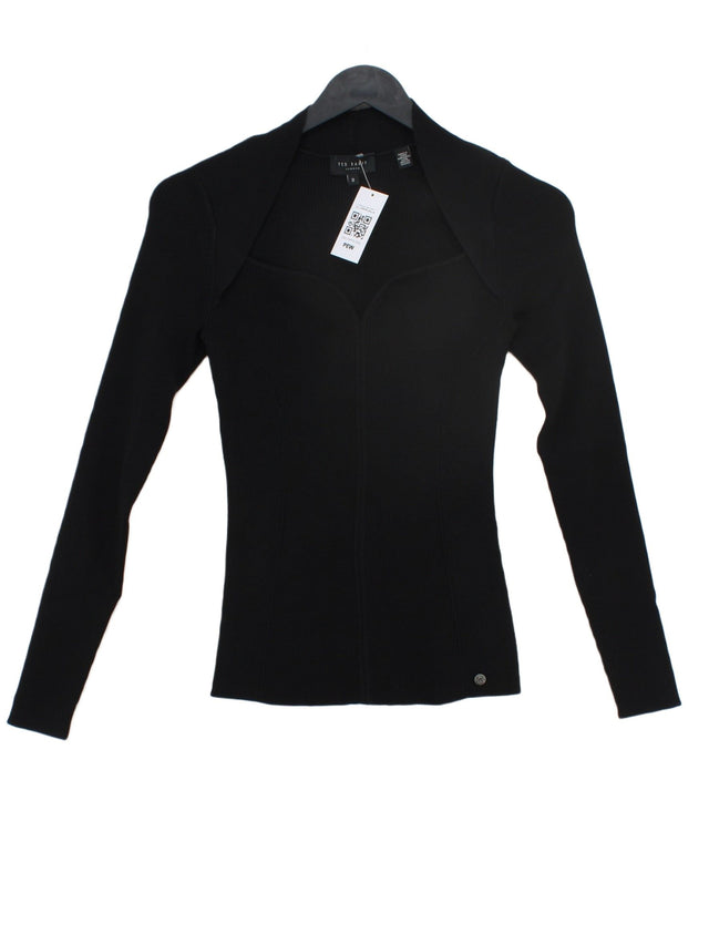 Ted Baker Women's T-Shirt UK 6 Black Viscose with Elastane, Polyamide