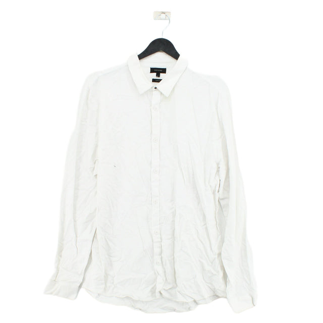 River Island Men's Shirt L White 100% Cotton