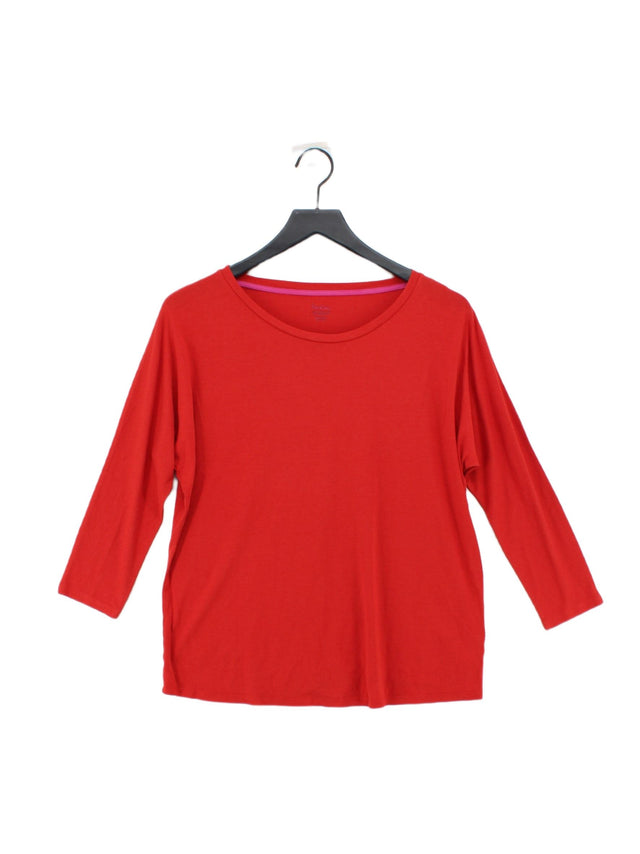Boden Women's Top UK 12 Red Lyocell Modal with Cotton