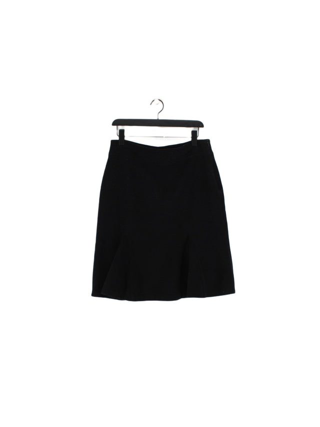 Celtic - Sheepskin Women's Midi Skirt UK 12 Black Wool with Polyester