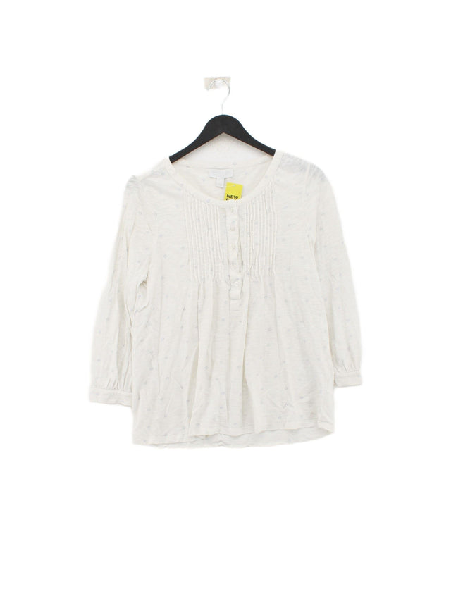 The White Company Women's T-Shirt UK 10 White 100% Cotton
