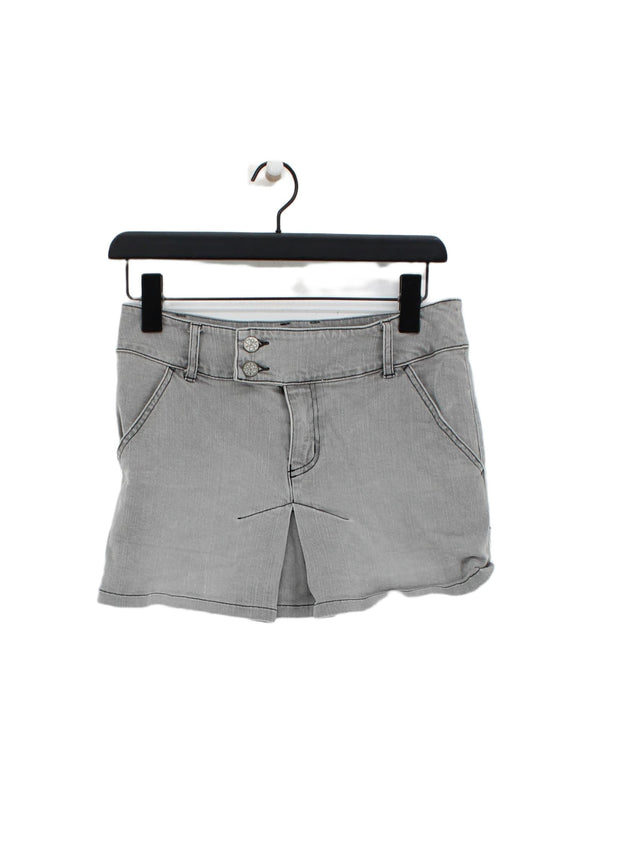 Marcs Women's Mini Skirt UK 8 Grey Cotton with Elastane