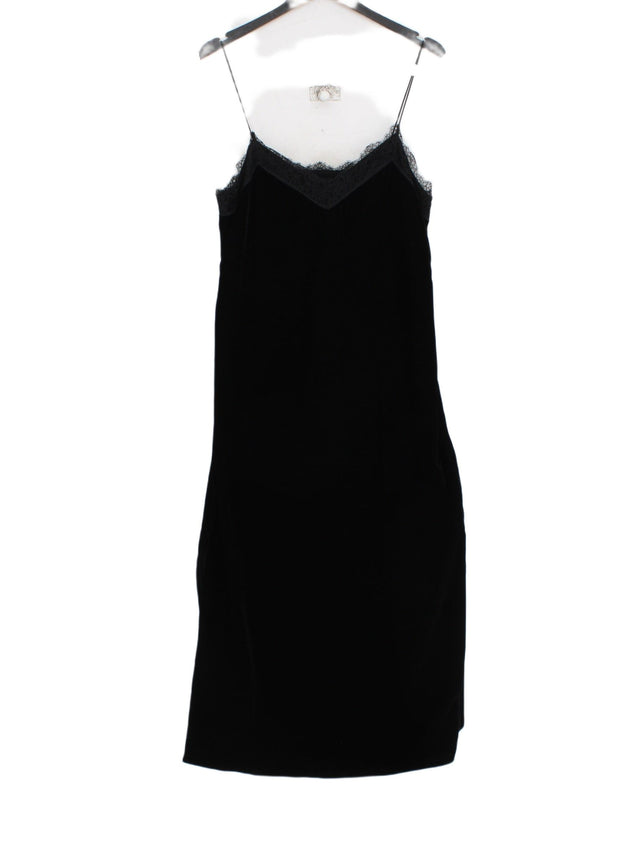 AllSaints Women's Maxi Dress UK 10 Black Polyester with Polyamide