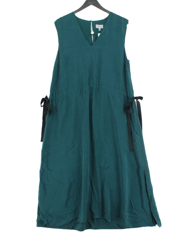 Jigsaw Women's Maxi Dress UK 16 Green Silk with Other, Polyester